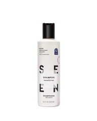 Shampoo bottle labeled 'Seen' on a white background