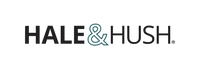 Hale & Hush skincare brand logo in black and teal text on transparent background